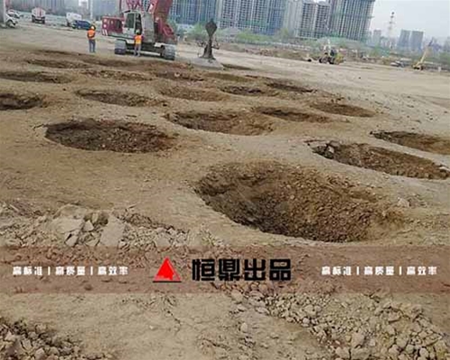 大同市开源街御河桥强夯工程接近尾声